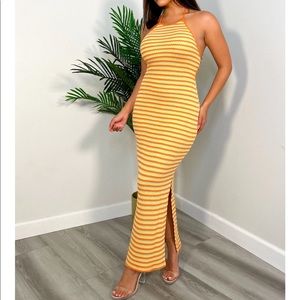 Halter top yellow dress